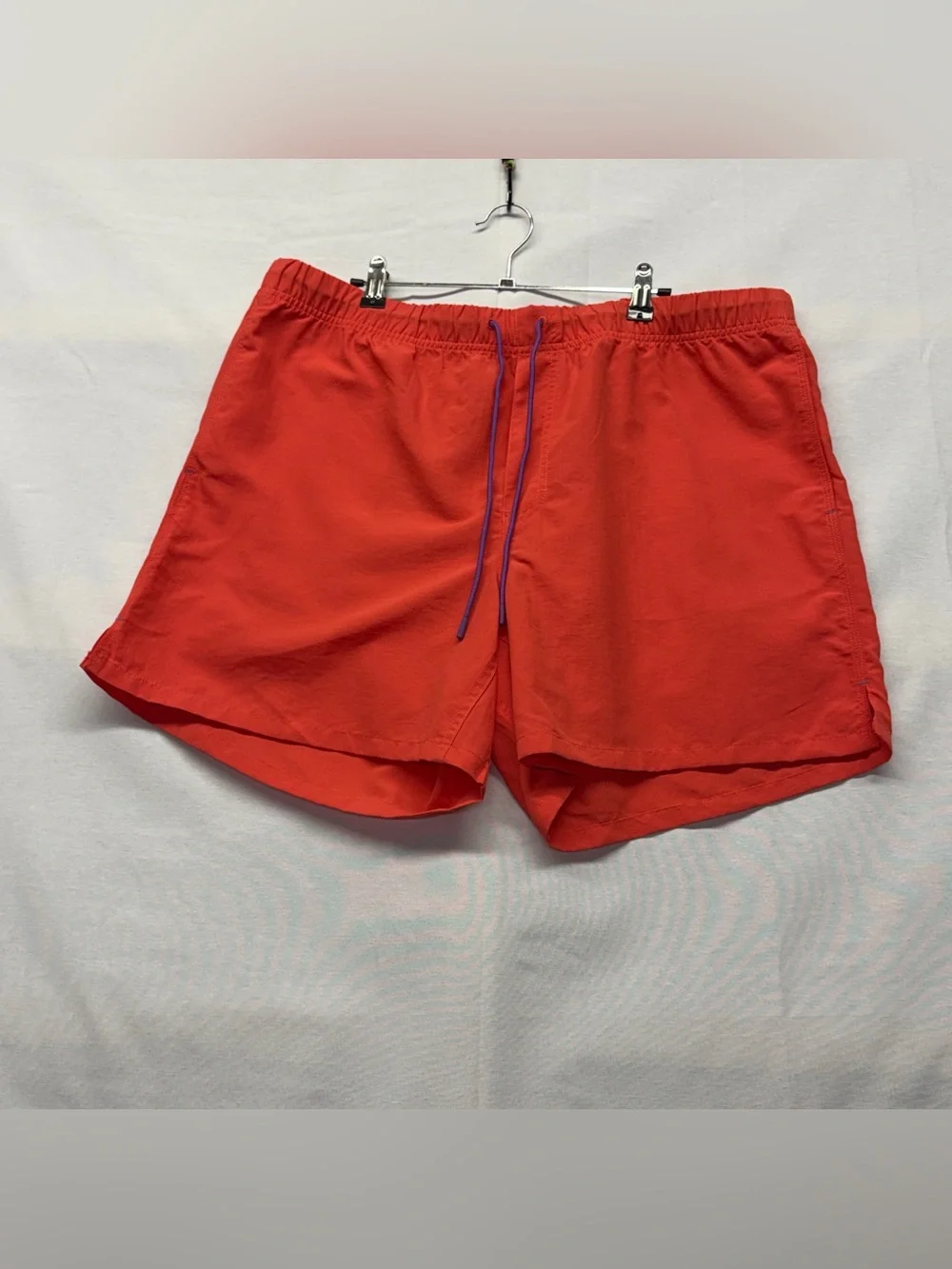 Duluth Trading Orange Swim/Active Shorts with Purple‎ Drawstring XL